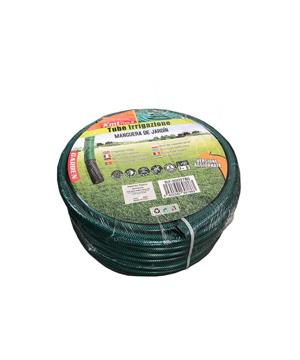 Tubo Irrigazione Retinato 3 Strati Nero Verde 1/2'' 12,5mm 25 Metri Tubo Flessibile da Giardino