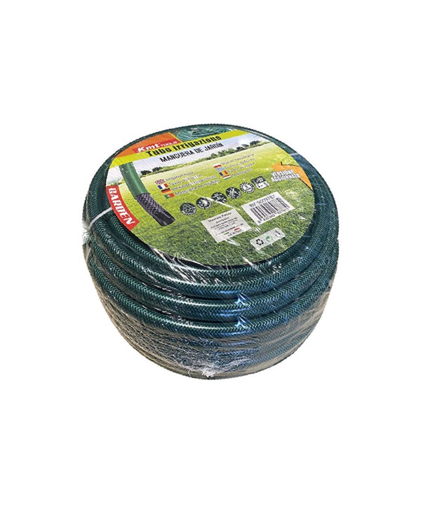Tubo Irrigazione Retinato 3 Strati Nero Verde 5/8'' 15mm 50 Metri Tubo Flessibile da Giardino