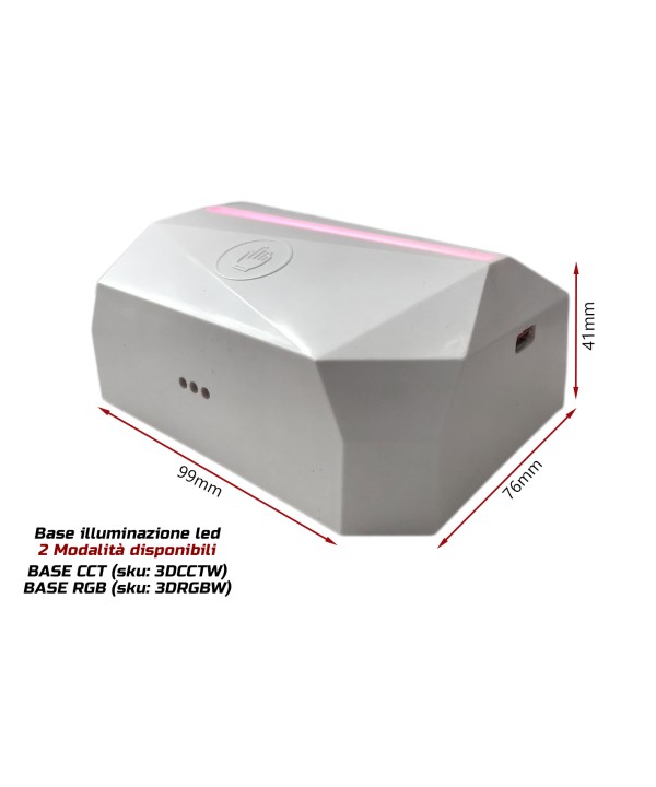 Base Luce Led CCT Carcassa Bianca Ricaricabile (3DCCTW)
