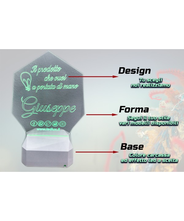 3D Acrilico Forma Poligonale Senza Figure (3DC001)