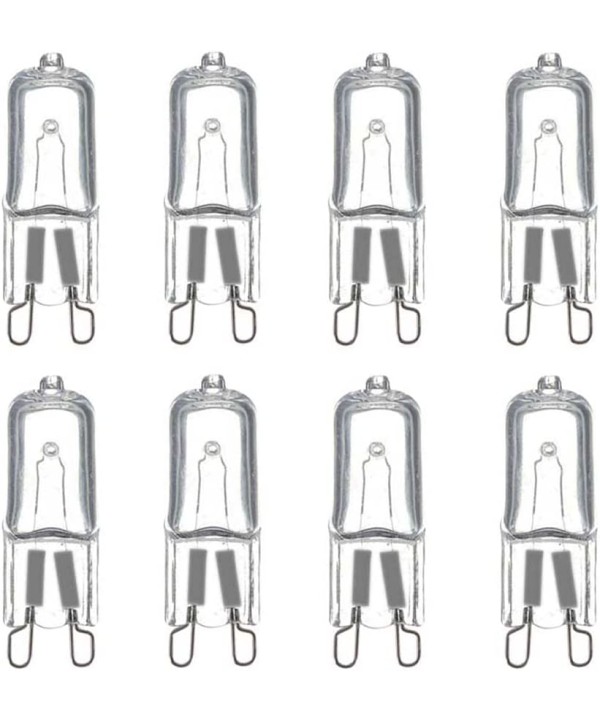 8 PZ Lampade Alogena Dimmerabile G9 28W 370 Lumen Bianco Caldo 2800K