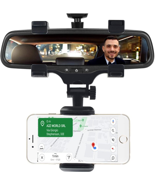 Porta Cellulare da Auto Specchietto Supporto Smartphone da Specchietto Retrovisore Auto