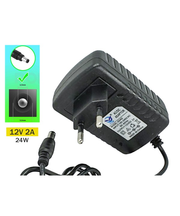 Trasformatore Alimentatore 24W CV 12V 2A Con Spina UE da Presa Casa AC220V a DC 12V 2A