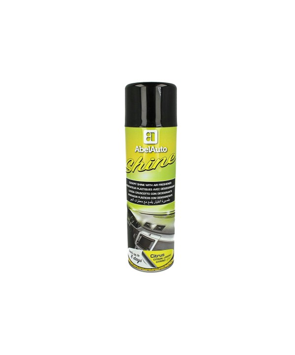 ABEL Auto SHINE Lucida Cruscotto Rinnovatore Plastiche Interne Con Deodorante Limone Fragranza Lunga Durata 8 Giorni 500ml