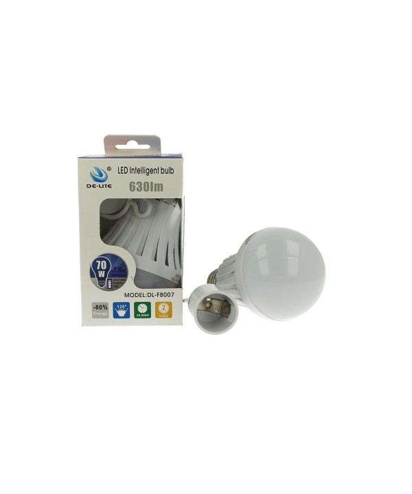 2 Lampade Led E27 A60 Luce Emergenza 7W Ricaricabile Intelligente Anti Blackout Gancio Incluso