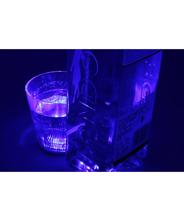 2 PZ Luce Led Sottobottiglia Sottobicchiere Colore Blu Blue Luminoso Per Decorazione Festiva Bar Pub DJ