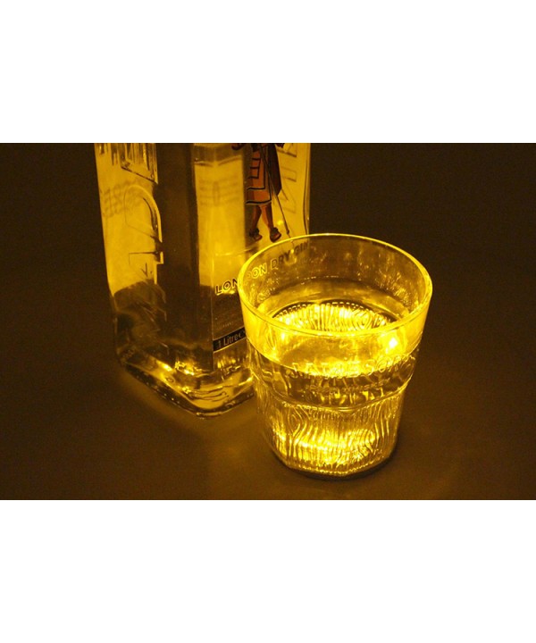 2 PZ Luci Led Sotto Bottiglia Vino Grappa Sotto Bicchiere Colore Giallo Yellow Luminoso Per Bar Pub