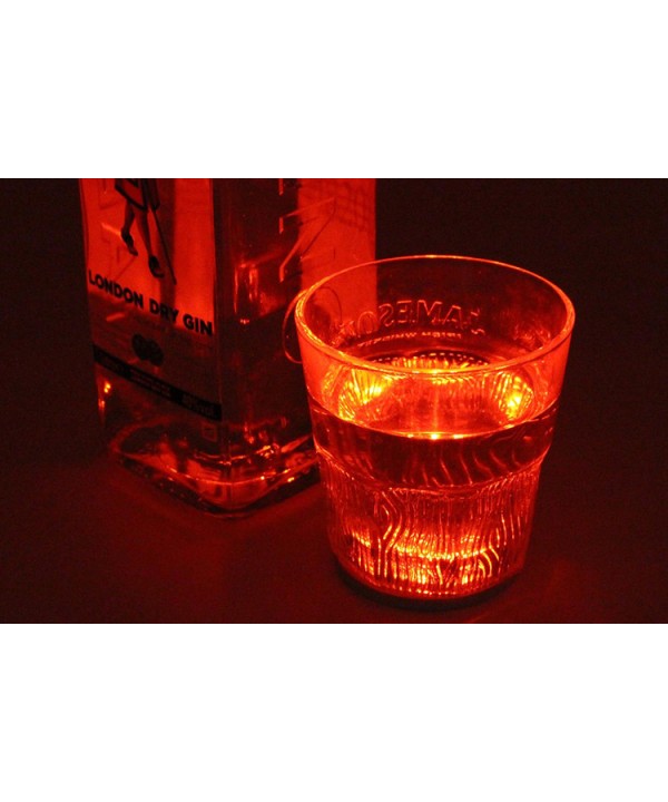 2 PZ Luce Led Sotto Bottiglia Vino Sottobicchiere Colore Rosso Red Ideale Regalo Natalizio Bottle Stickers