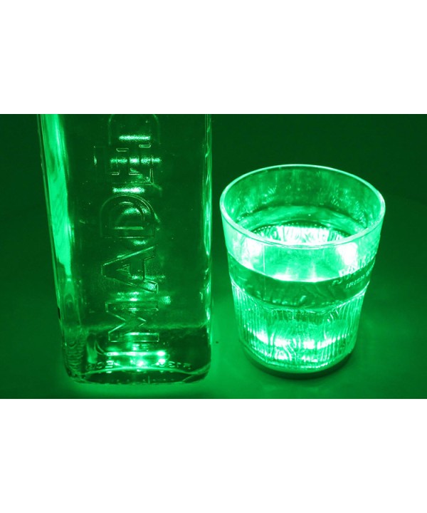 2 PZ Luce Led Sottobottiglia Sotto Bicchiere Colore Verde Green Decorazione Festa Cerimonia Matrimonio