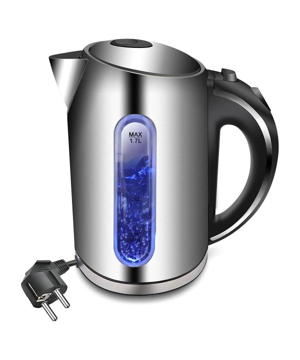 Bollitore Acqua Elettrico 1,7 Litri In Acciaio Inox 2200W Spina Schuko 16A Moderno