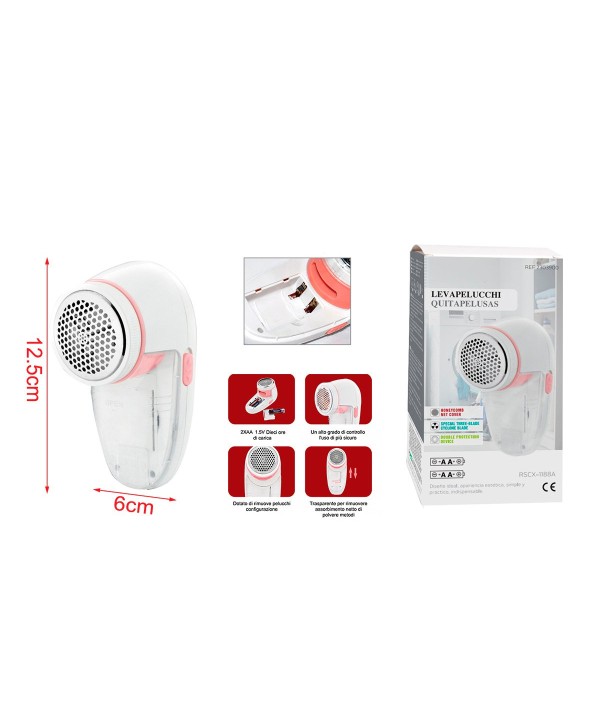 Levapelucchi Elettrico Toglie Pallini per Vestiti Maglioni Senza Fili con Batteria 2x AA 1.5V Non Incluso 6cm x 12.5cm
