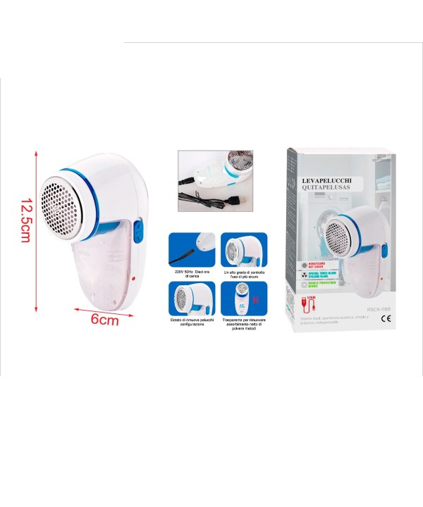 Levapelucchi Elettrico Toglie Pallini per Vestiti Maglioni Senza Fili Ricaricabile con Cavo USB 6cm x 12.5cm