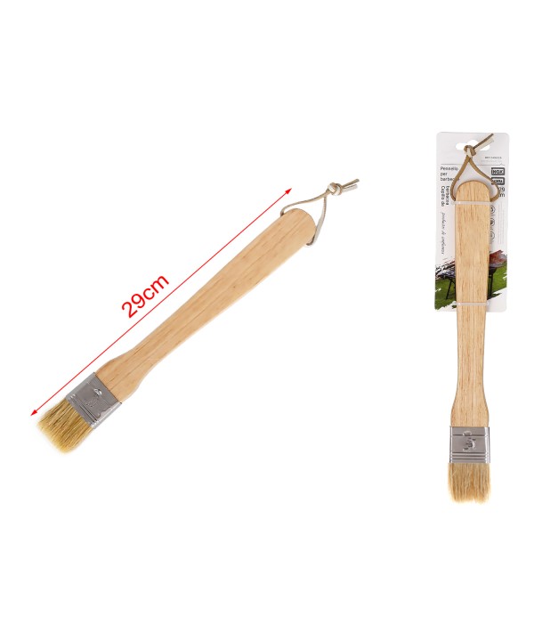 Pennello per Barbecue in Legno con Setole in Lana