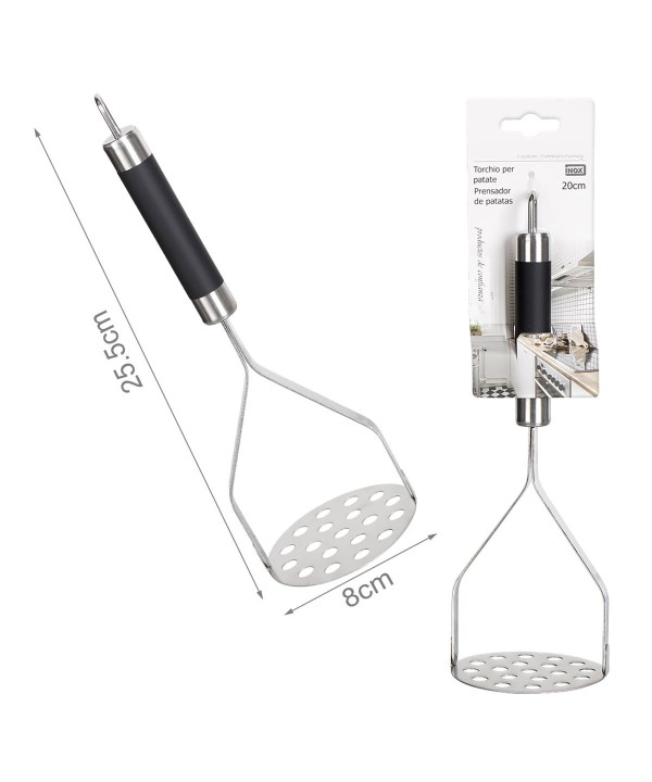 Schiacciapatate in Acciaio Inox Patate e Verdure Adatto alla Lavastoviglie 8 x 25.5cm