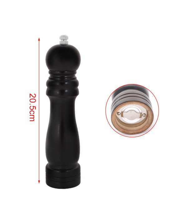 Macinapepe In Legno Macina Pepe e Sale Colore Nero 20,5cm