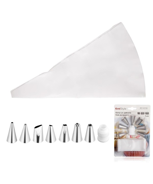 Kit di Ugelli per Glassa Torta 9 Punte Stampe Diverse in Silicone Bocchette Decorative per Pasticceria (9 Pezzi)