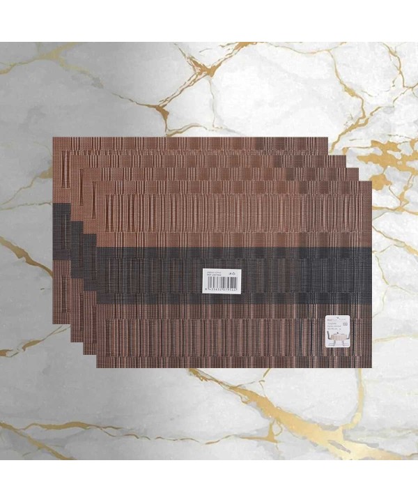 4 Pezzi Tovagliette in PVC+Poliestre Antiscivolo Impermeabilie Resistente al Calore e allo Sporco Lavabili 45x30cm Modello 16