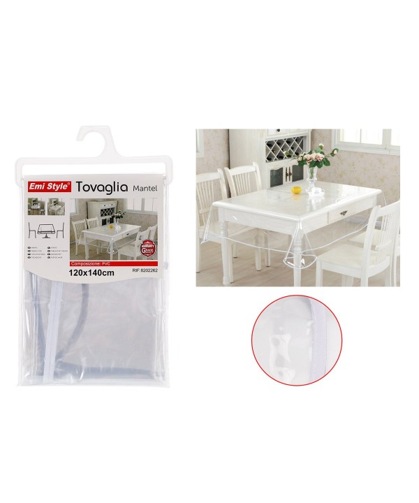 Tovaglia PVC Impermeabile Trasparente Rettangolare 120X140cm