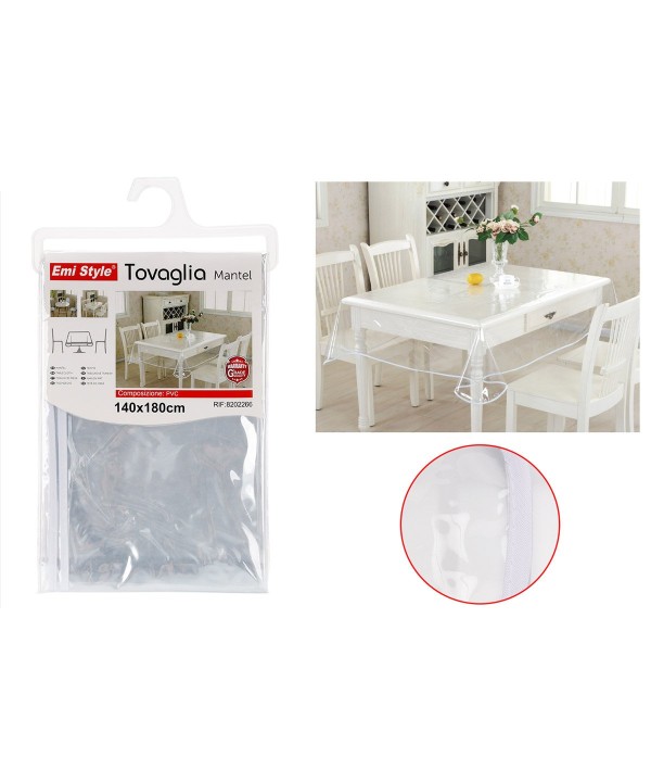 Tovaglia PVC Impermeabile Trasparente Rettangolare 140x180cm