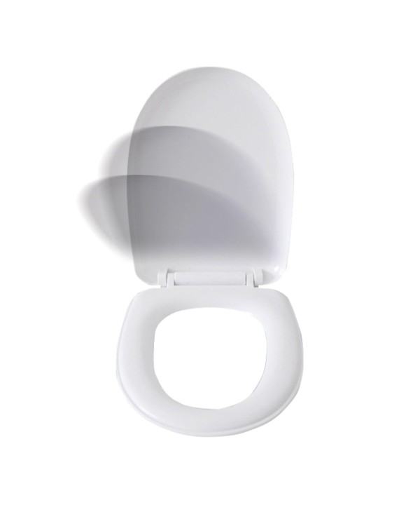 Sedile WC Copriwater Universale In Plastica Forma O Chiusura Morbida Ammortizzata 18'' 415X345mm Distanza Fori 125-180mm