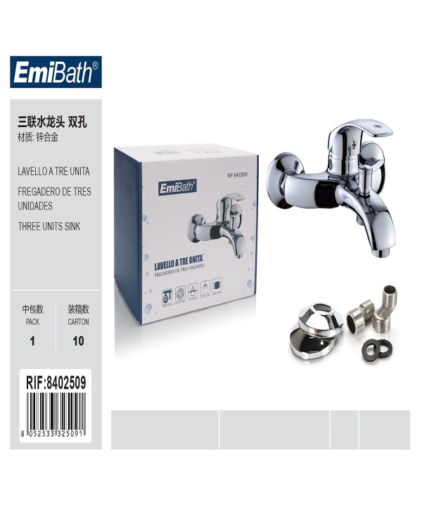 Kit Rubinetto Vasca Doccia Miscelatore A Muro Monoleva Acqua Calda e Fredda Argento Cromato 180x170x150mm