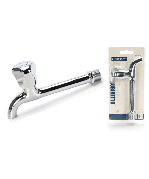 Rubinetto per lavabo a Parete con Balcone Freddi monocomando Lungo 170mm Acciao Inossidabile Argento Cromato