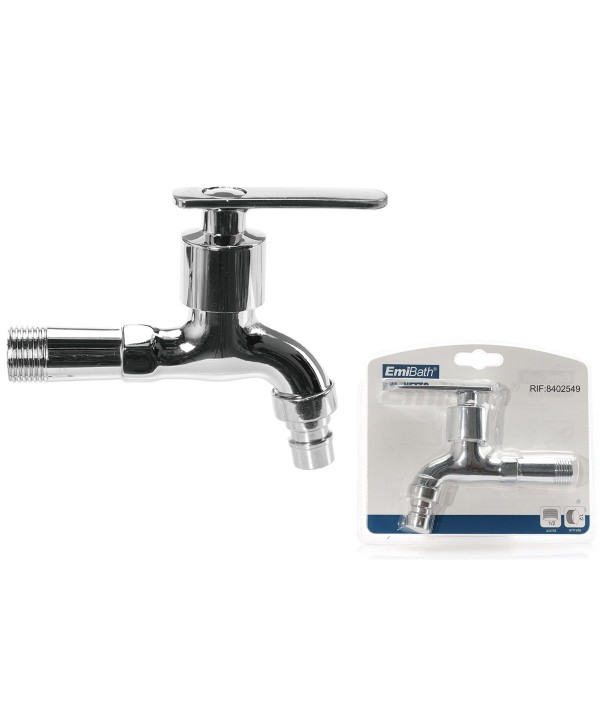 Rubinetto per lavabo a Parete Giardino con Balcone Freddi monocomando Lungo 130mm Acciao Inossidabile Argento Cromato