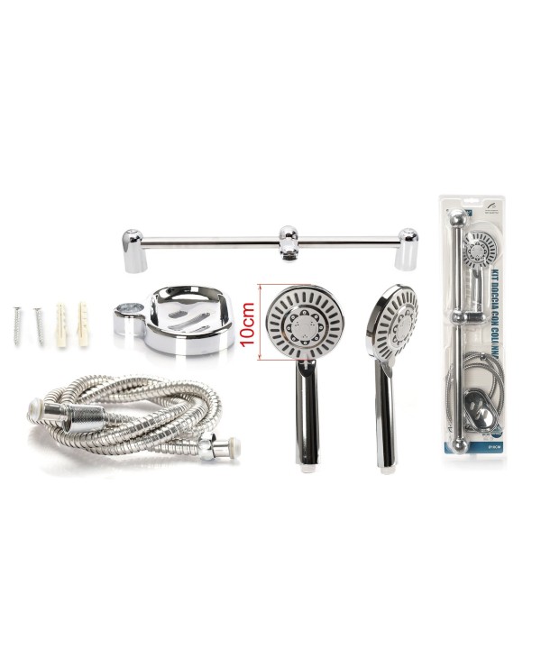 Kit Asta Doccia Saliscendi Con Soffione Diametro 10cm