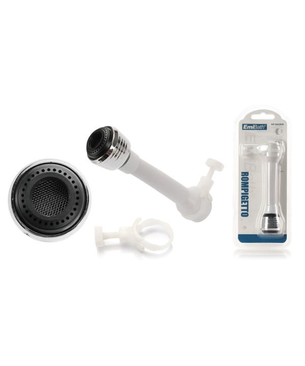Rompigetto Aeratore Per Rubinetti Con Fascetta Ø23mm Cannucia Flessibile Lungo 7cm Colore Bianco Materiale Plastica