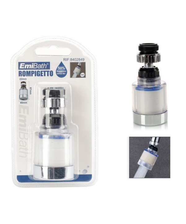 Rompigetto Con Filtro Cotone PP Monogetto Girevole 360° Dimesioni 22x40x87mm Materiale ABS+PC