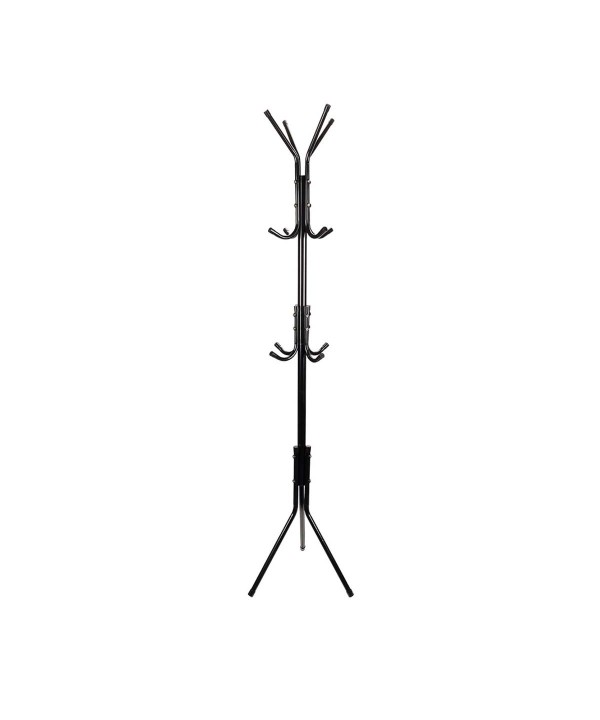 Attaccapanni da Terra Appendiabiti 55*55*160cm Verticale In Metallo 3 Livelli 12 Ganci Nero per Ingresso Camera da Letto Ufficio Bagno