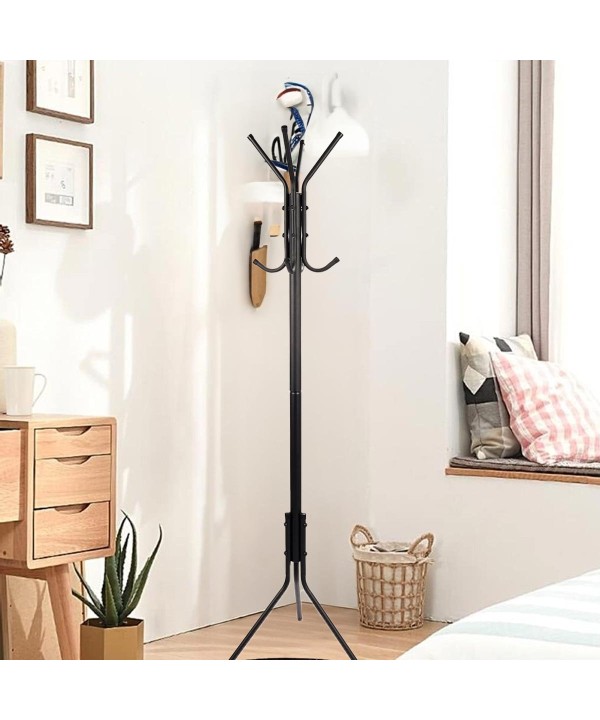 Attaccapanni da Terra in Alluminio Modello Appendiabiti ad Albero con 8 Ganci L51 x W51 x H172cm
