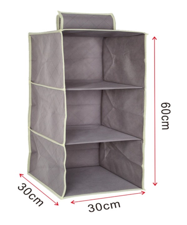 Organizer Scaffale Armadio da Appendere Portatutto Pieghevole Salvaspazio 3 Ripiani Scomparti 30X30X60cm