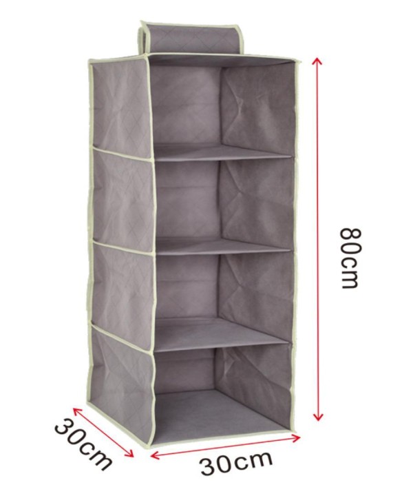 Organizer Scaffale Armadio da Appendere Portatutto Pieghevole Salvaspazio 4 Ripiani Scomparti 30X30X80cm