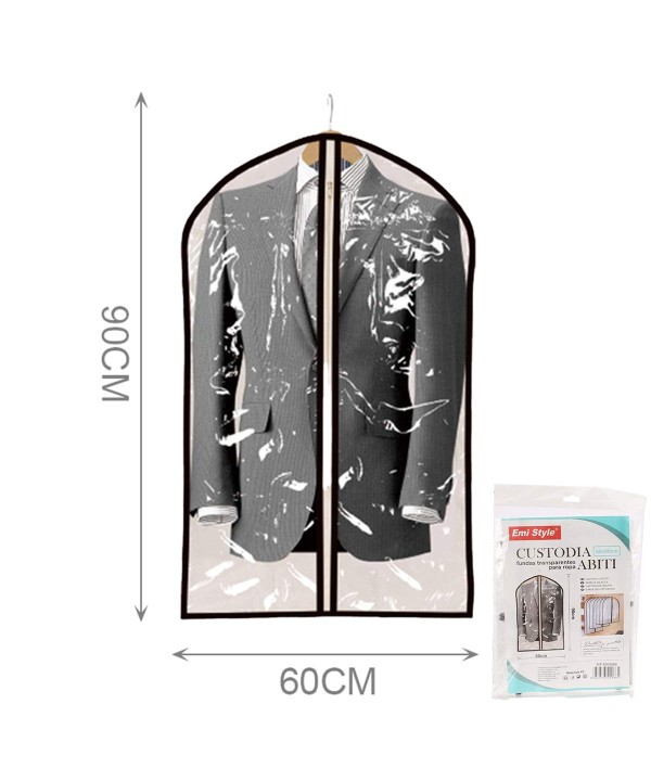 Confezione da 6 Porta Abiti Trasparenti in Plastica Antipolvere Protezione Idumenti per Abiti Giacche Camicie 60x90cm