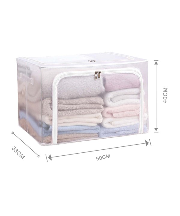 Contenitore Rettificato con Sistema di Ventilazione Antipolvere Scatola Sottoletto Trasparente Chiusura Cerniera L50cm x W33cm x H40cm