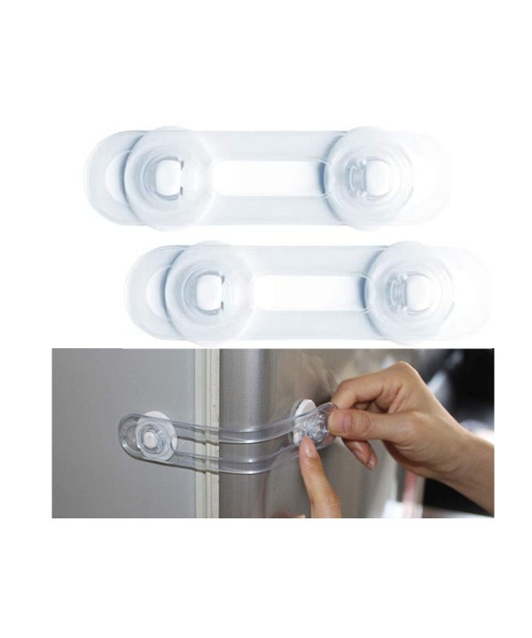 2 Pezzi Chiusure Sicurezza Bambini 120X30mm Blocca Ante e Cassetti Con Biadesivi Trasparenti