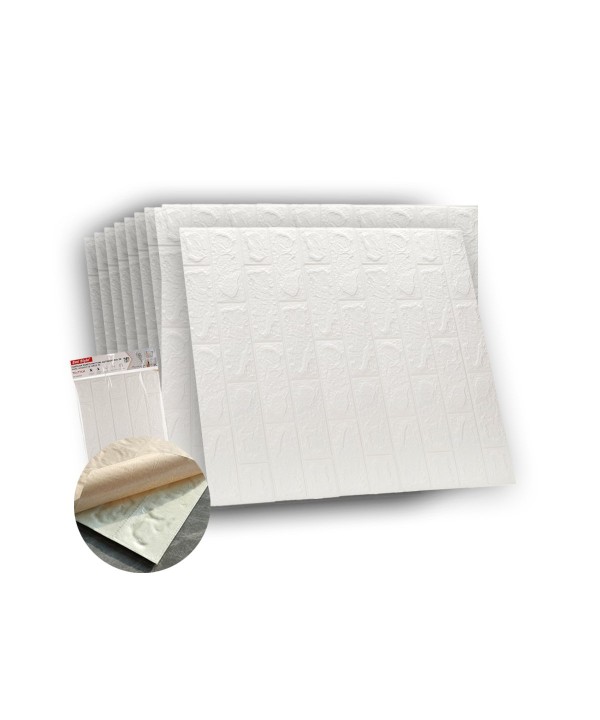 10 PZ Carta da Parati 3D Bianco Pannelli Autoadesivi Per Pareti Muri Wallpaper 77X70cm Tot. 5,39mq