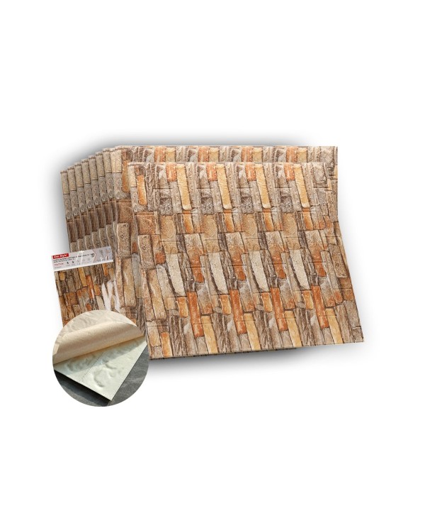 10 PZ Carta da Parati 3D Effetto Mattoni Pannelli Autoadesivi Per Pareti Muri Wallpaper 77X70cm Tot. 5,39mq