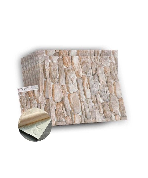 10 PZ Carta da Parati 3D Effetto Mattoni 06 Pannelli Autoadesivi Per Pareti Muri Wallpaper 77X70cm Tot. 5,39mq