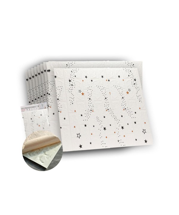 10 PZ Carta da Parati 3D Stelle annelli Autoadesivi Per Pareti Muri Wallpaper 77X70cm Tot. 5,39mq