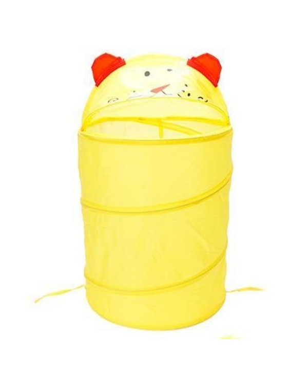 Cesto Portabiancheria Pieghevole Con Coperchio Colore Giallo 35X42mm