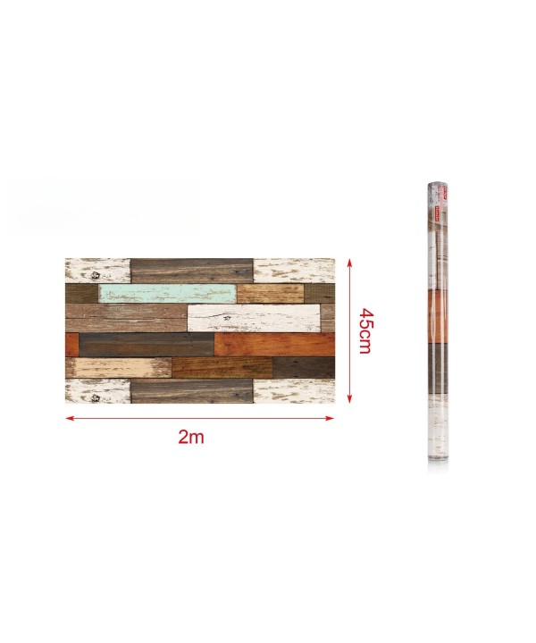 6 Rotoli Carta Adesive Per Mobili 45X200cm Legno Pallet Carta da Parati Autoadesive Rivestimento PVC Lavabile