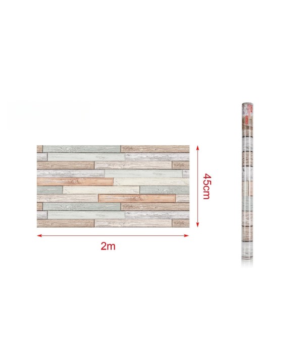 6 Rotoli Carta Adesive Per Mobili 45X200cm Legno Intrecciato Carta da Parati Autoadesive Rivestimento PVC Lavabile