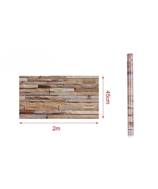 6 Rotoli Carta da Parati Autoadesiva 45X200cm Effetto Mattone Carta Adesive Per Mobili Rivestimento PVC Lavabile