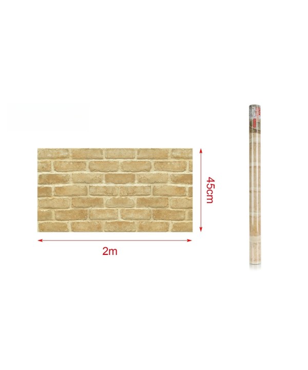6 Rotoli Carta da Parati Autoadesiva 45X200cm Effetto Mattone Carta Adesive Per Mobili Rivestimento PVC Lavabile