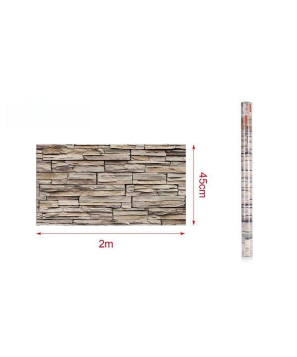 6 Rotoli Carta da Parati Autoadesiva 45X200cm Effetto Mattone Carta Adesive Per Mobili Rivestimento PVC Lavabile