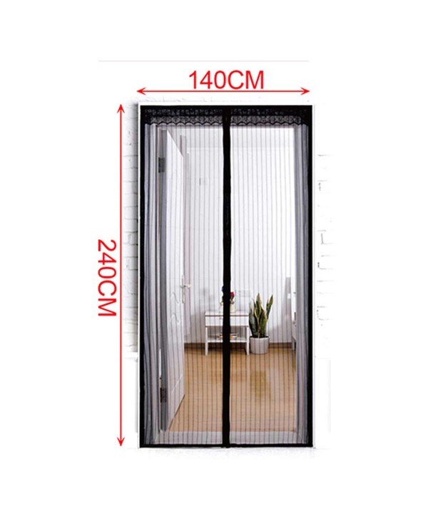 Tenda Zanzariera Magnetica Nera Per Porta Finestra Con Adesivo In Velcro Misura 140X240cm