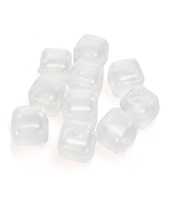 10 pcs Cubetti di Ghiaccio Riutilizzabili Riempiti con Acqua Forma a Cubo Monocolore Bianco