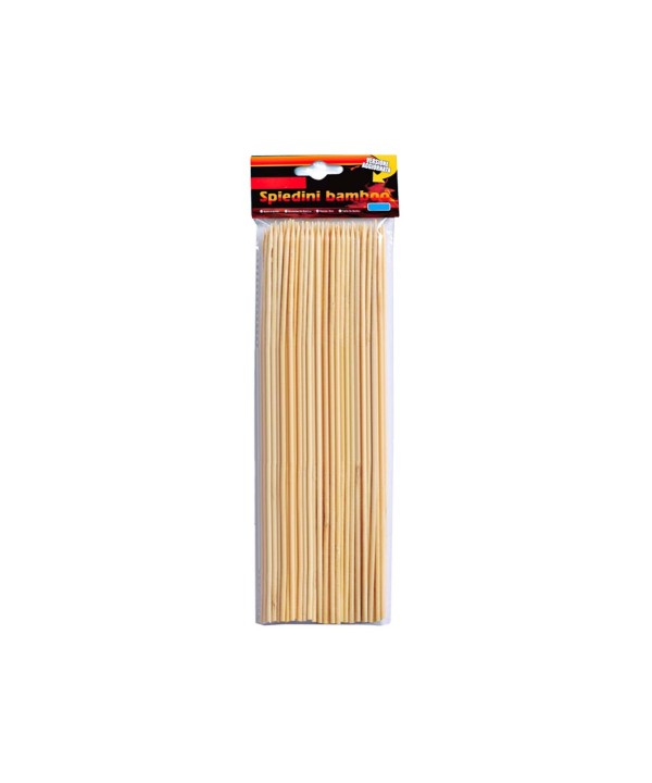 50 Spiedini Bamboo Diametro 4mm Lunga 30cm